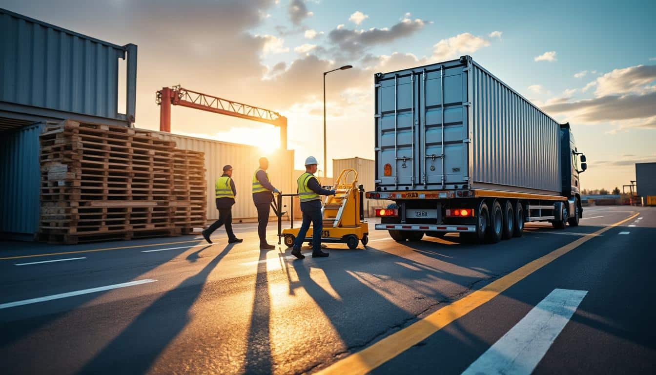 Illustration: Les équipements et méthodes efficaces pour charger un conteneur sur camion