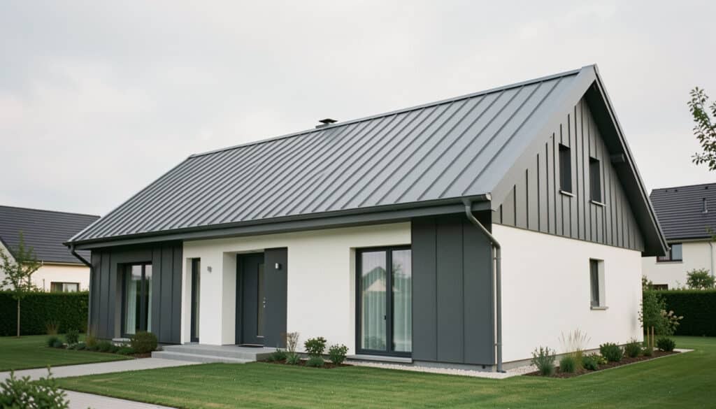 Bac acier gris anthracite RAL 7016 en toiture et bardage