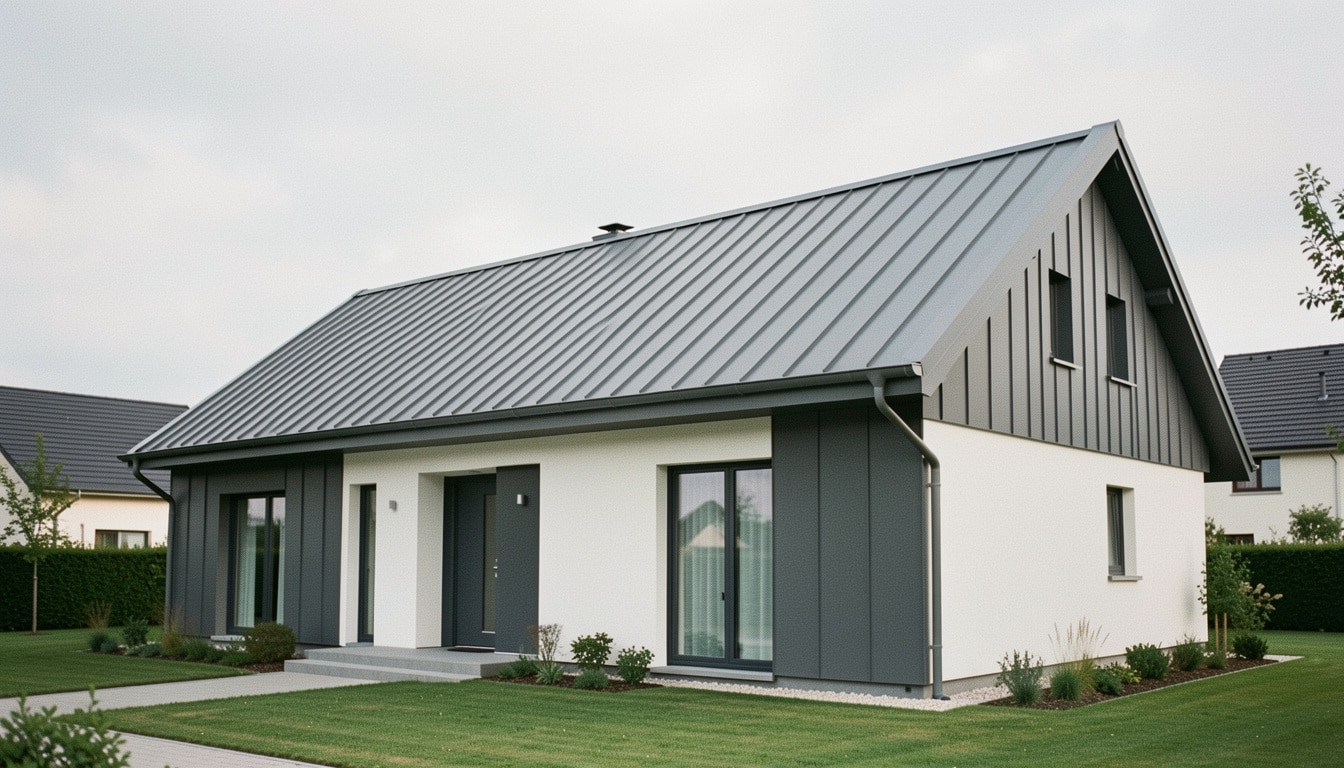 Bac acier gris anthracite RAL 7016 en toiture et bardage