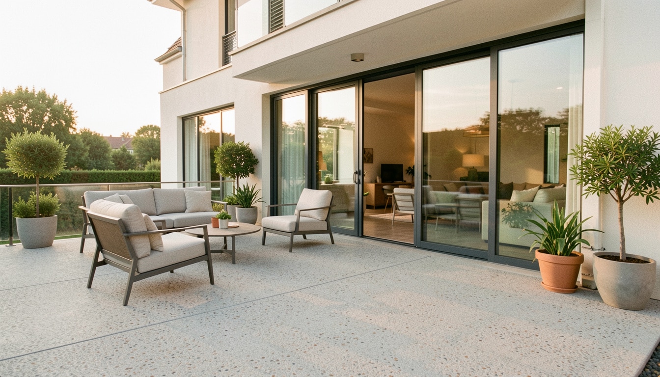 Terrasse en béton désactivé : pose, budget et confort